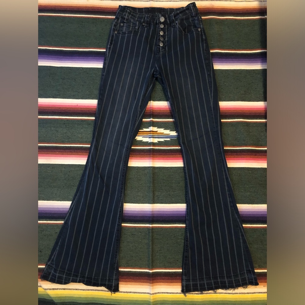Rock and Roll Cowgirl striped flare jeans